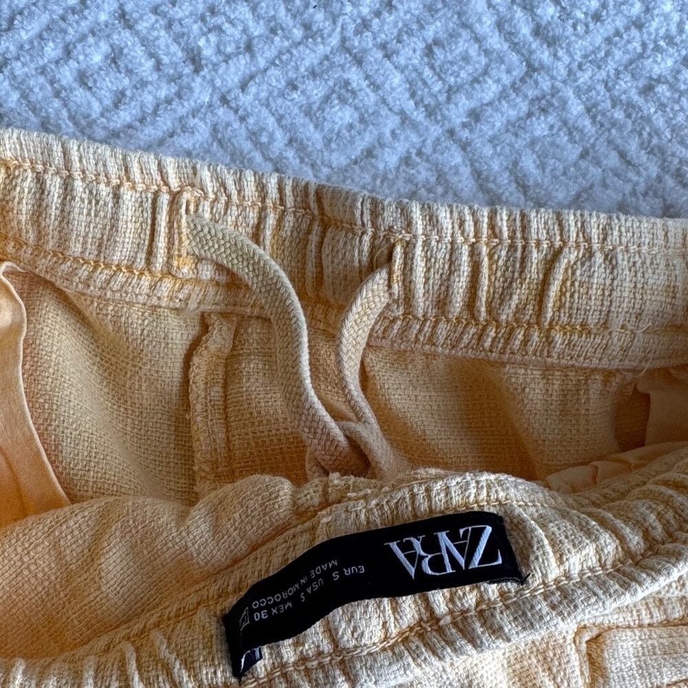 Zara Yellow Drawstring Men Shorts Sz S - Picture 4 of 6